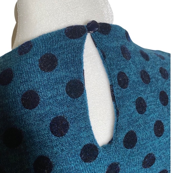 Anthropologie Weston Wear Polka Dot Tulle Dapper Dress Teal and Navy Sz Small - Picture 10 of 12